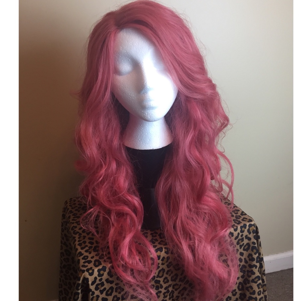 Coral Pink Lace Front Wig